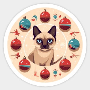 Siamese Cat Xmas Ornament, Love Cats Sticker